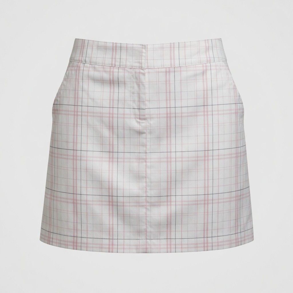 Izod Golf Skort Womens 10 Breast Cancer Awareness Pink Plaid Travel Performance